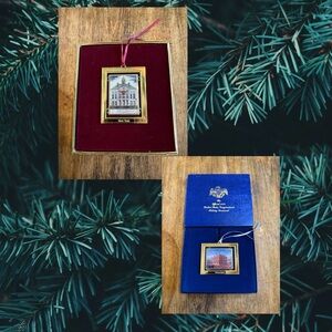 2 Official 1998 & 1999 United States Congressional Holiday Ornaments in Boxes